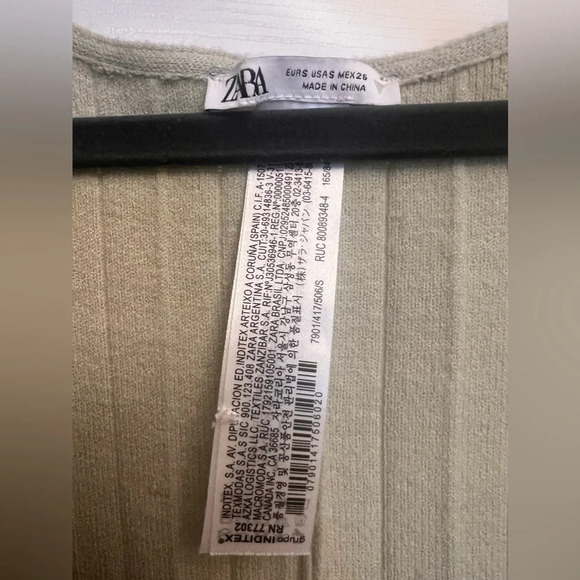 ZARA WOMEN Sweater Light Green LONG JUMPSUIT SIZE Small - Picture 4 of 6